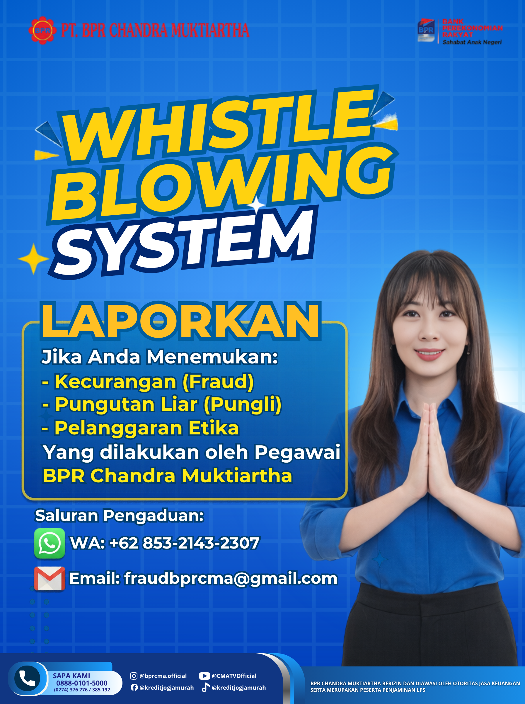 Layanan Whistleblowing System BPR Chandra Muktiartha: Saluran Pengaduan Kecurangan dan Pungli